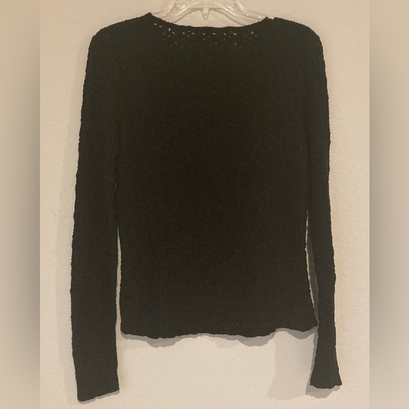 Lauren Ralph Lauren black open knit pullover sweater - Picture 3 of 5